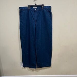 Abercrombie & Fitch Curve-Love Mid Rise Wide Leg Trouser Jeans size 16 Long plus
